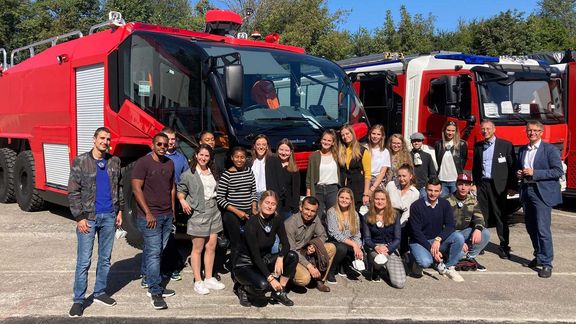 International Business Management students with Rosenbauer CEO Dr. Dieter Siegel