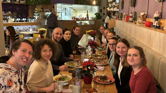 group photo at cafe stern