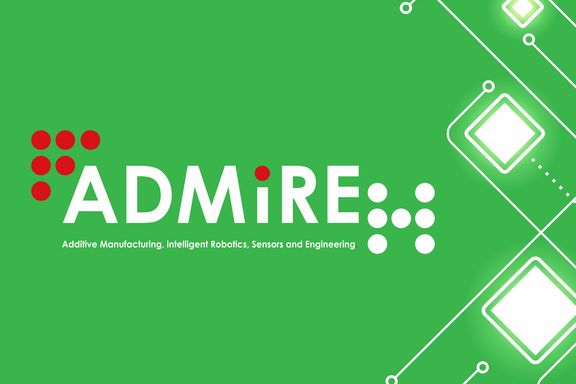 Forschung Fachhochschule Kärnten - Logo von ADMiRE auf grünem Hintergrund