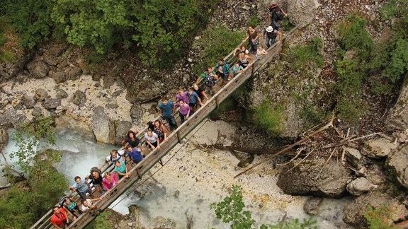 "Management of Conservation Areas"-Group on a bridge