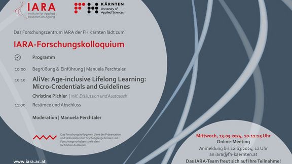 Cover der Einladung IARA Forschungskolloquium