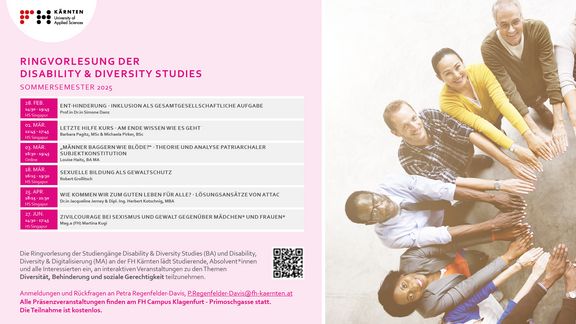 Disability & Diversity Studies - Programm Vorlesung