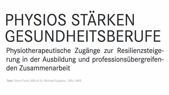 Presseinfo Physiotherapie - Gesundheitsberufe