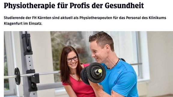 Physiotherapie für Profis der Gesundheit - Presseartikel