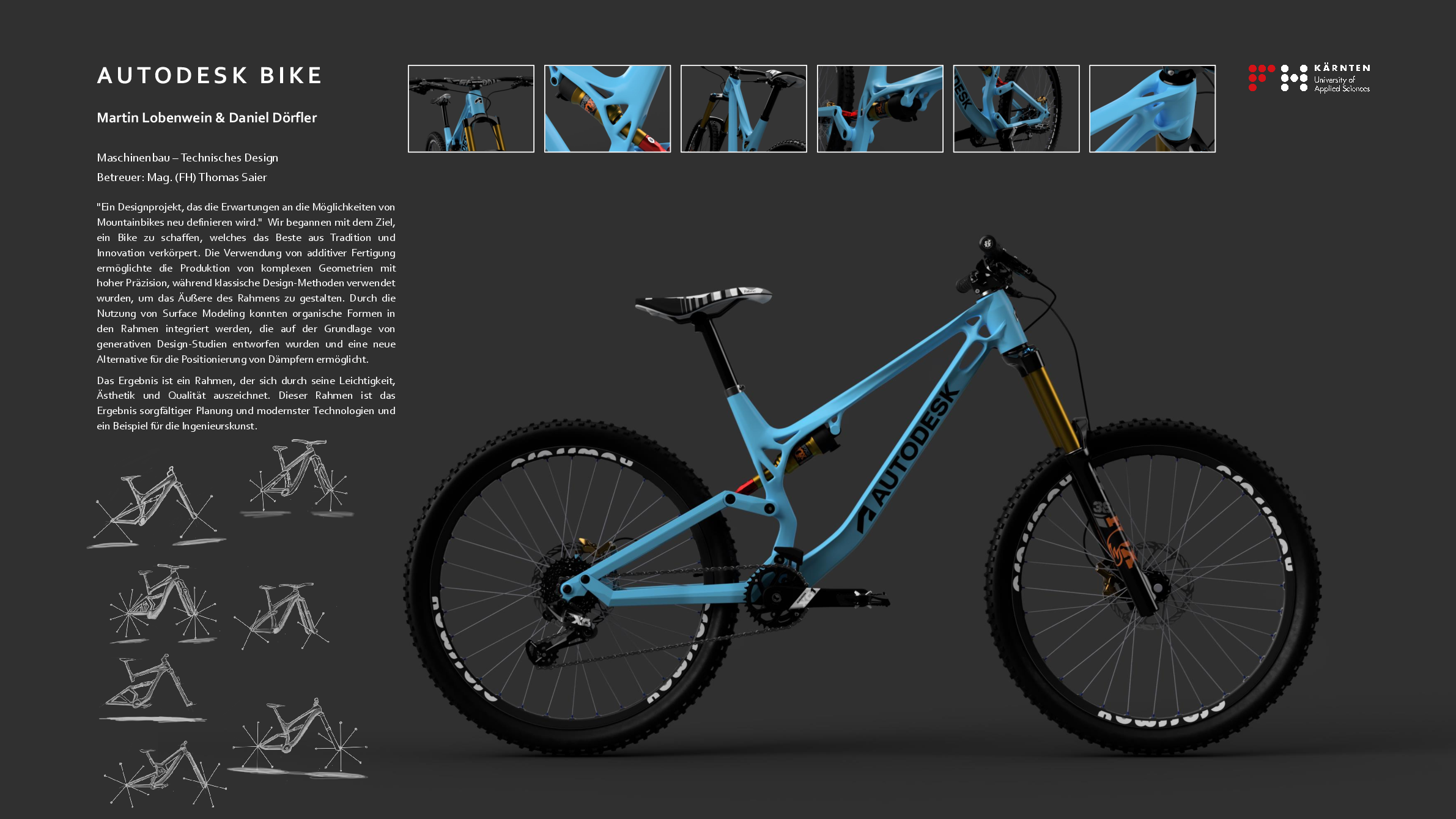 Plakat Maschinenbau - Mountainbike technisches Design