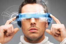 Das Imagebild vom Digital.Lab zeigt einen Mann mit einer futuristischen "Brille".
